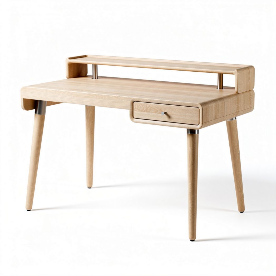 Bureau van hout met lades en een afmeting van 120 x 60 x 75cm