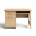 houten bureau met 2 lades en open vak 100 x 60 x 75cm licht bruin