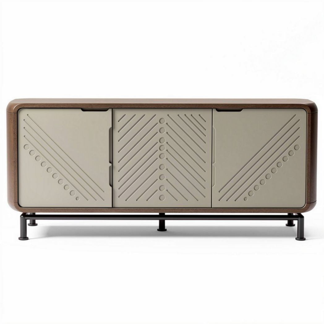 Dressoir van hout en metaal met afmetingen 100 x 40 x 60cm en minimalistisch ontwerp